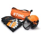 STIHL Personal Protective Kit - Kit Includes: FUNCTION Basic helmet; Black Apron Chaps (36" 6-Layer); Protective glasses; Duffel bag; one-size-fits-most work gloves; Luggage tag.